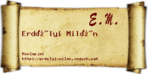 Erdélyi Milán névjegykártya